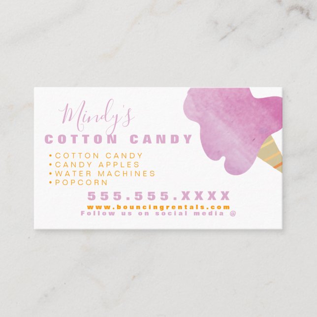 Inflatable Castle Jump House Bounce Party Rentals Business Card (Front)