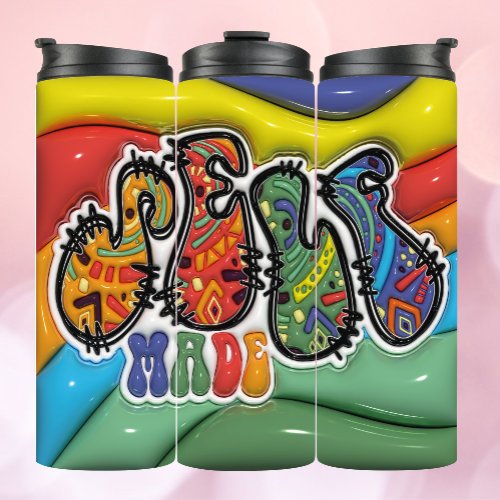 Inflated 3d Afro_American SELF MADE Tumbler Thermal Tumbler