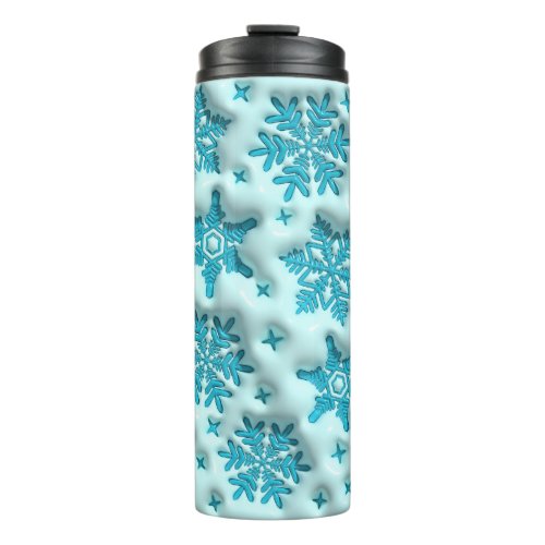 Inflated Snowflakes Puffy Tumbler Sip in Winter  Thermal Tumbler