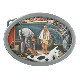 Inflating Beach Toy Oval Belt Buckle