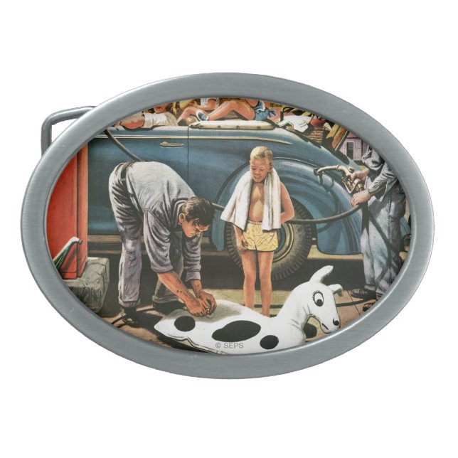 Inflating Beach Toy Oval Belt Buckle (Front)