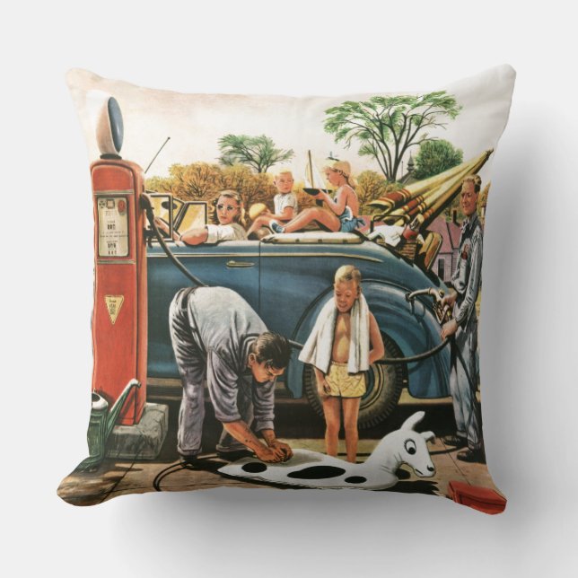 Inflating Beach Toy Throw Pillow (Front)