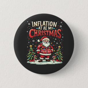 Inflation Ate My Christmas Funny Santa Economy Button