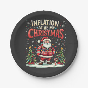 Inflation Ate My Christmas Funny Santa Economy Paper Plates