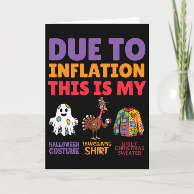 Inflation Costume Trio Halloween Thanksgiving And  Card (Front)