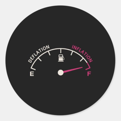 Inflation Deflation Fuel gauge Classic Round Sticker