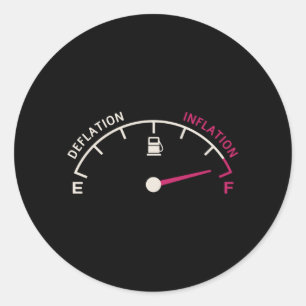 Inflation Deflation Fuel gauge Classic Round Sticker