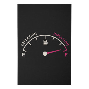 Inflation Deflation Fuel gauge Faux Canvas Print