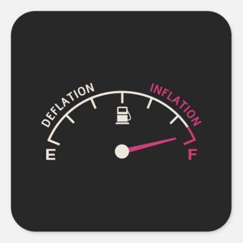 Inflation Deflation Fuel gauge Square Sticker