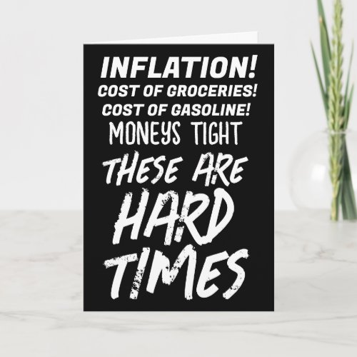 INFLATION FUNNY JOKE BIRTHDAY GREETING CARD