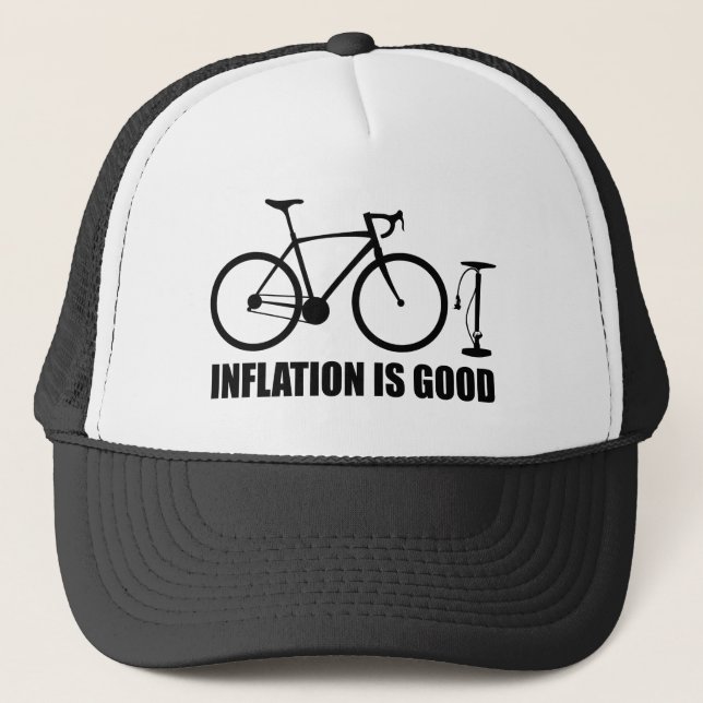 Inflation Is Good Bicycle Trucker Hat (Front)