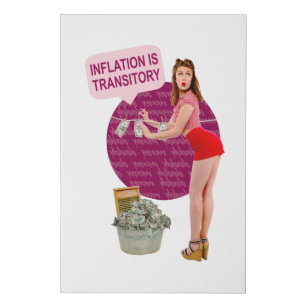 Inflation is transitory faux canvas print