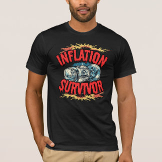 Inflation Survivor Retro Economic Humor Graphic T-Shirt