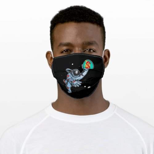 Inflation to the moon astronaut adult cloth face mask