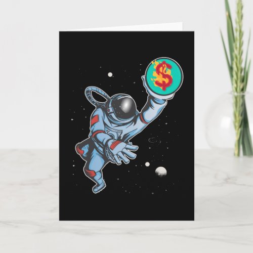 Inflation to the moon astronaut card
