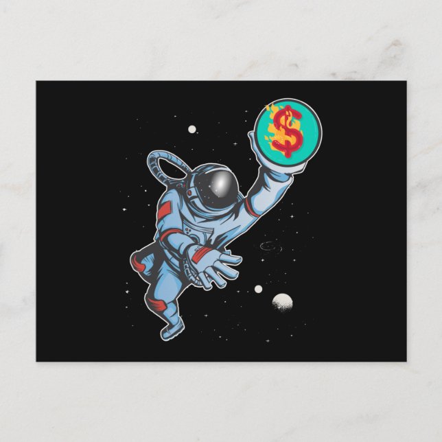 Inflation to the moon astronaut postcard (Front)