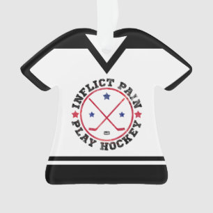 Inflict Pain Play Hockey, Customizable Jersey Ornament