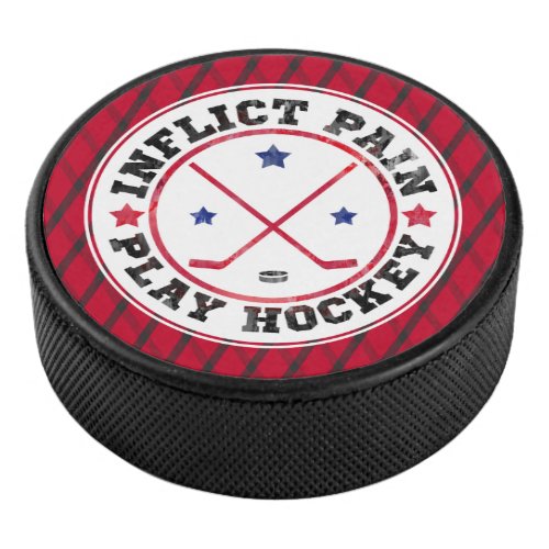 Inflict Pain Play Hockey Puck