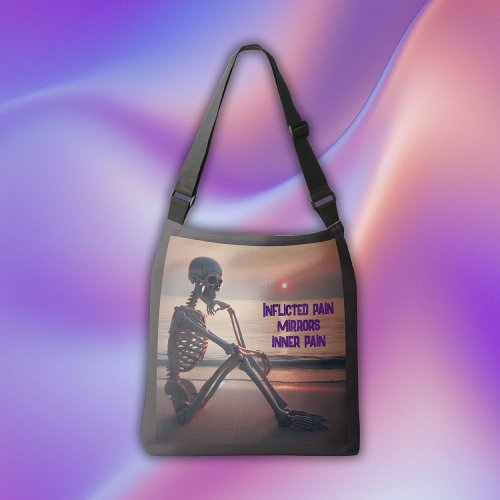 Inflicted Pain Mirrors Inner Pain  Crossbody Bag