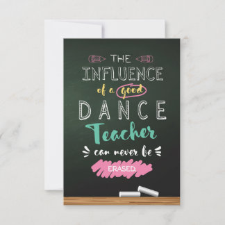 Influence of a Good Dance Teacher Thank You Card