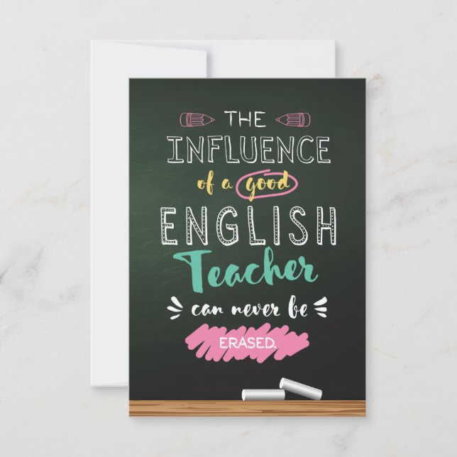 Influence of a Good English Teacher Thank You Card (Front)