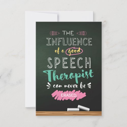 Influence of a Good Speech Therapist Thank You Card