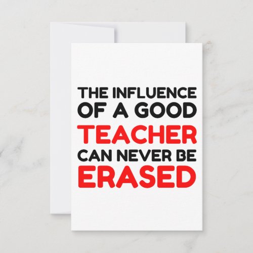 INFLUENCE OF A TEACHER THANK YOU CARD