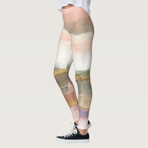 Influence of Line and Color Gold Crop Leggings