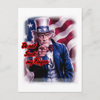 Influencer and Patriotic Uncle Sam on a Holiday Postcard