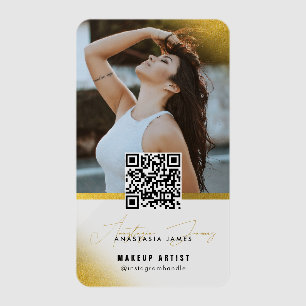 Influencer Beauty Artist Hair Nails Lashes Gold Clear Business Cards