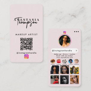 Influencer Beauty Nail Tech Social Media QR Code Business Card