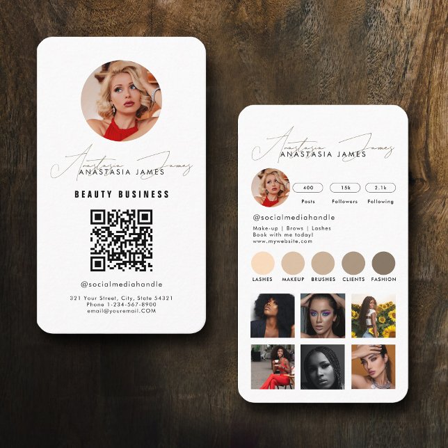 Influencer Feed Grid Social Media QR Code Business Business Card (Influencer Feed Grid Social Media QR Code Business Business Card)