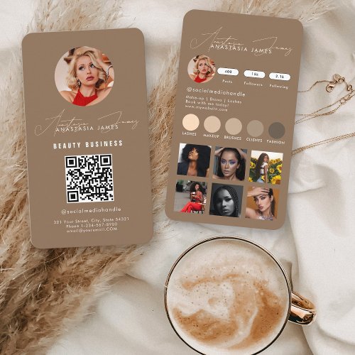 Influencer Feed Grid Social Media QR Code Business Business Card