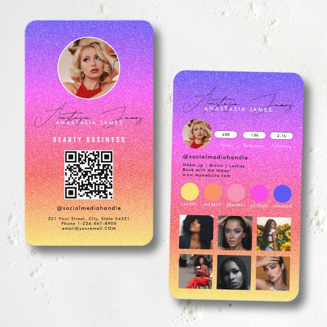Influencer Feed Grid Social Media QR Code Business Card (Influencer Feed Grid Social Media QR Code Business Business Card)