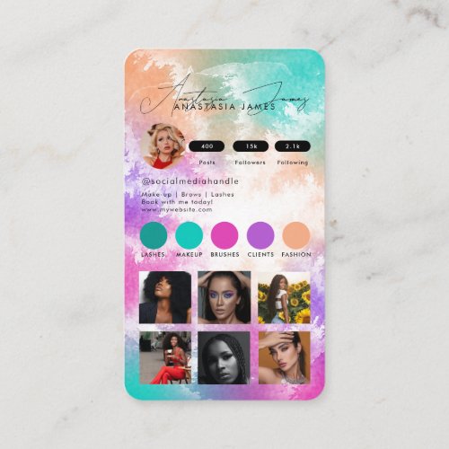 Influencer Feed Grid Social Media Tie Dye Business Business Card