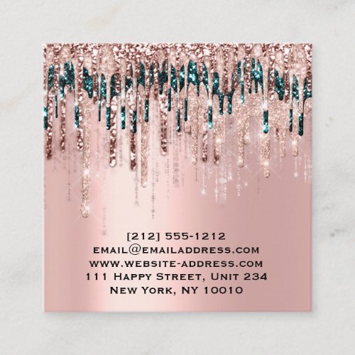 Influencer Makeup Blogger Drips Social Lips Rose Square Business Card