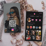 Influencer Photo Feed Grid Social Media QR Code  Business Card