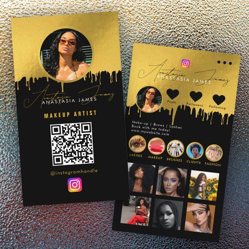 Influencer Photo Feed Social Media QR Code Luxury Business Card
