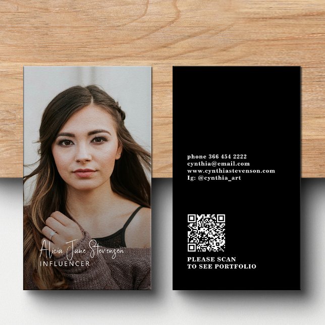 Influencer profile photo QR code  Business Card (Creator Uploaded)