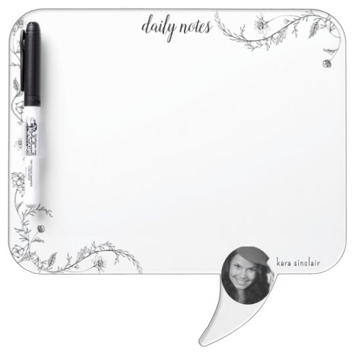Influencer Whimsical Vine with Your Photo Dry Erase Board