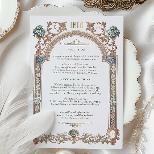 Info Card Victorian Royal Elegance Wedding