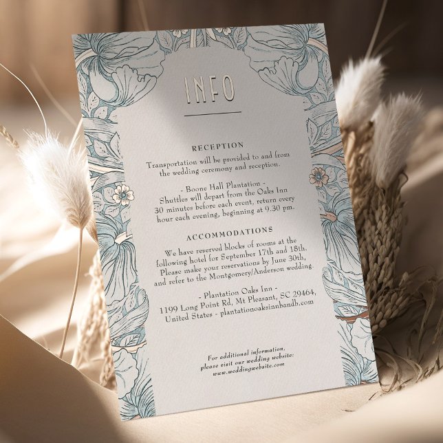 Info & Details Vintage Victorian Floral Wedding Foil Invitation (Creator Uploaded)