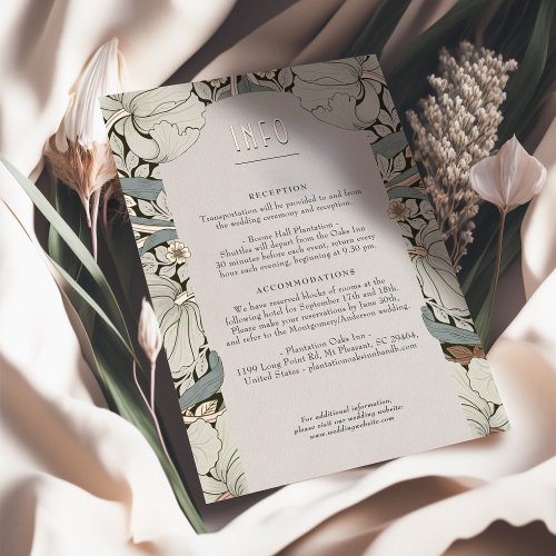 Info  Details Vintage Victorian Floral Wedding Foil Invitation