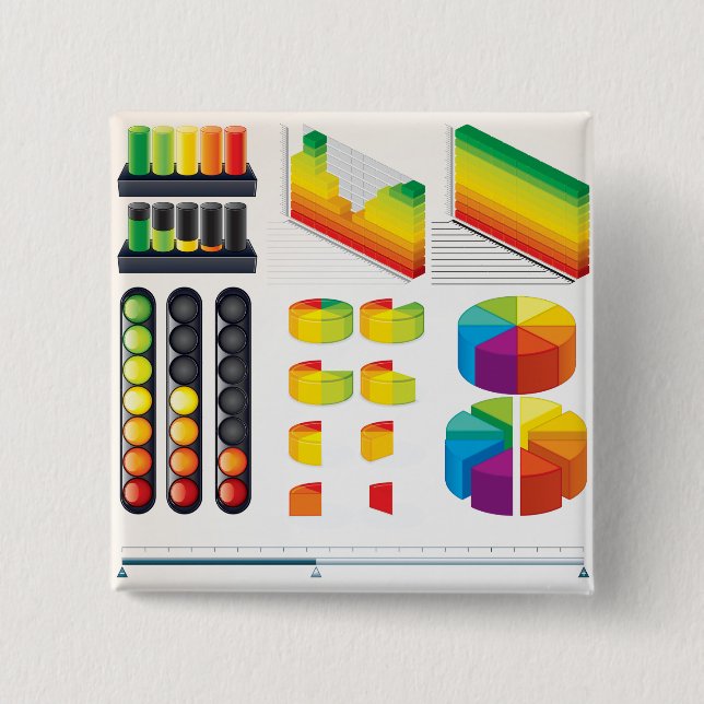 Infographic Elements and Data Visualization Button (Front)