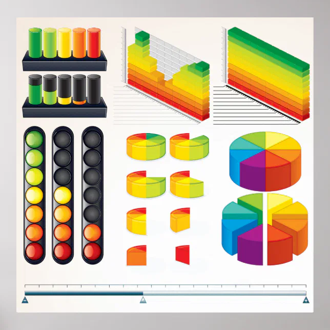 Infographic Elements and Data Visualization Poster | Zazzle