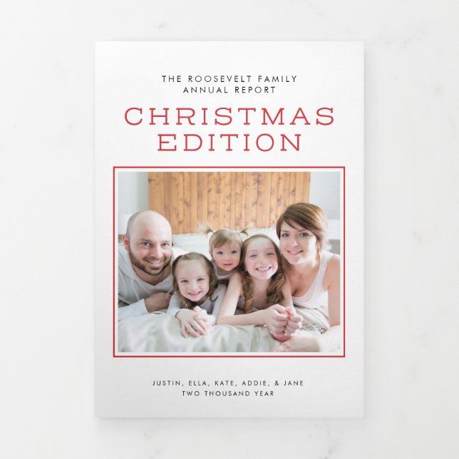 Infographic Family Newsletter Trifold Christmas (Cover)