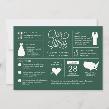 Infographic Save The Date Engagement Announcement by BanterandCharm at Zazzle