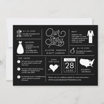 Infographic Save The Date Engagement Announcement by BanterandCharm at Zazzle