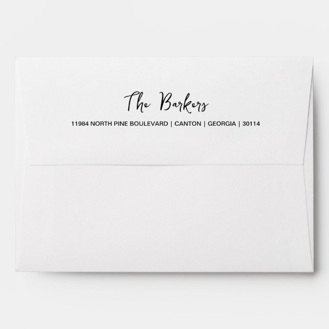 Informal Casual Handwritten Script White Envelope (Back (Top Flap))