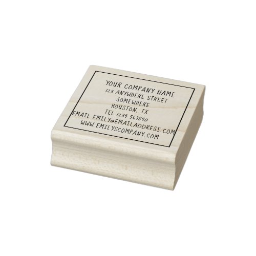 Informal Company Return Name and Address Square Rubber Stamp